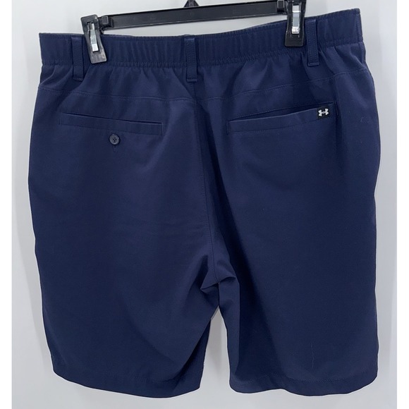 Under Armour‎ Golf Shorts Navy Blue Mens Size 36 Stretch WaistBand - Picture 1 of 5